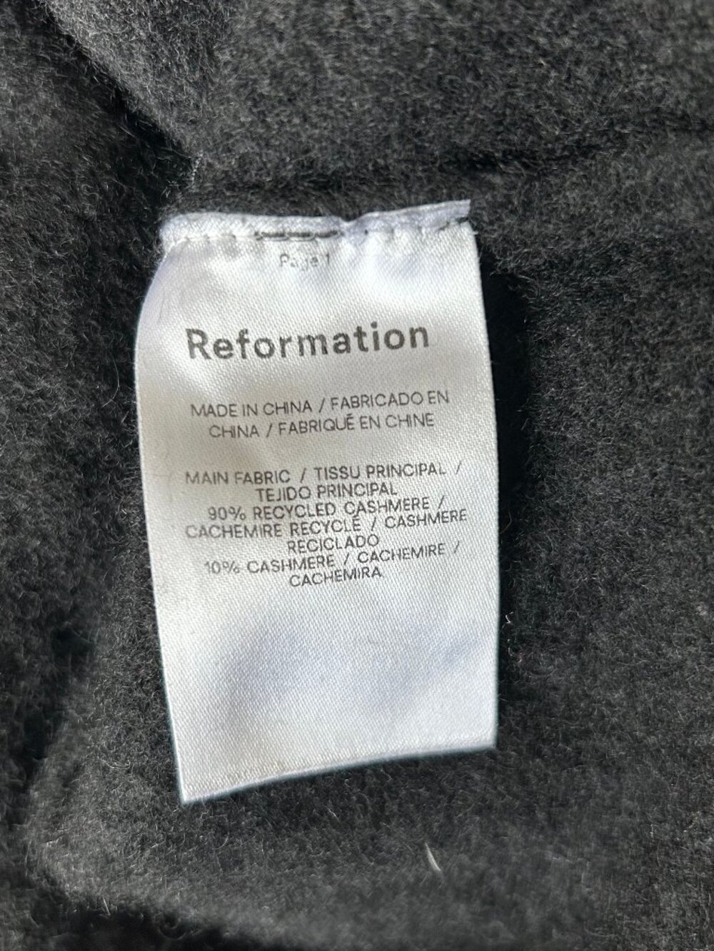 Reformation Black Cashmere Cropped Mock Neck Sweater Top Small Women's - Picture 10 of 10